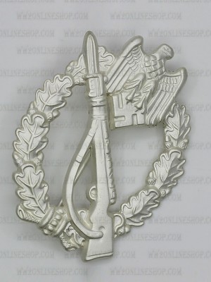 Replica of Infantry Assault Badge  in Silver (German: Infanterie-Sturmabzeichen) (WWII German Badges) for Sale (by ww2onlineshop.com)