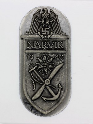 Replica of Narvik Shield (German: Narvikschild) in Silver (WWII German Badges) for Sale (by ww2onlineshop.com)