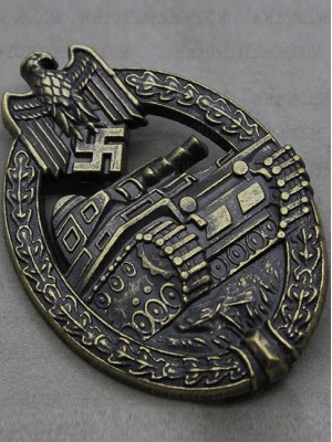 Replica of Panzer Assault Badge (Panzerkampfabzeichen) in Bronze (WWII German Badges) for Sale (by ww2onlineshop.com)