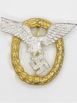 Replica of Pilot/Observer Badge in Gold with Diamonds (WWII German Badges) for Sale (by ww2onlineshop.com)