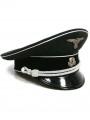 Replica of German WWII SS Officer Black Visor Cap (Caps) for Sale (by ww2onlineshop.com)