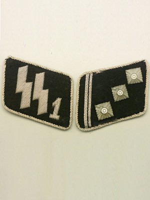 Replica of SSVT 1st Lieutenant (SS-Oberstrumfuhrer) Collar Tabs (German Collar Tabs) for Sale (by ww2onlineshop.com)
