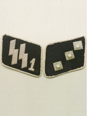 Replica of SSVT 2nd Lieutenant (SS-Unterstrumfuhrer) Collar Tabs (German Collar Tabs) for Sale (by ww2onlineshop.com)