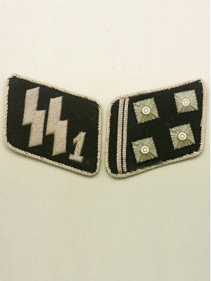 Replica of SSVT Lt-Col.(SS Obersturmbannfuhrer) Collar Tabs (German Collar Tabs) for Sale (by ww2onlineshop.com)