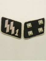 Major WWII German Elite Sturmbannführer Collar Tabs 