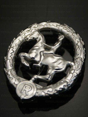 Replica of German Equestrian Badge in Silver (German Riding Badge: Das Reiterabzeichen) (Party & Sport Badges) for Sale (by ww2onlineshop.com)