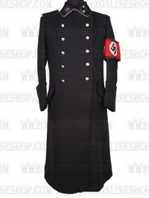 Replica of SS M32 NCO Black Great Coat(Gabardine) (German WWII Uniforms) for Sale (by ww2onlineshop.com)